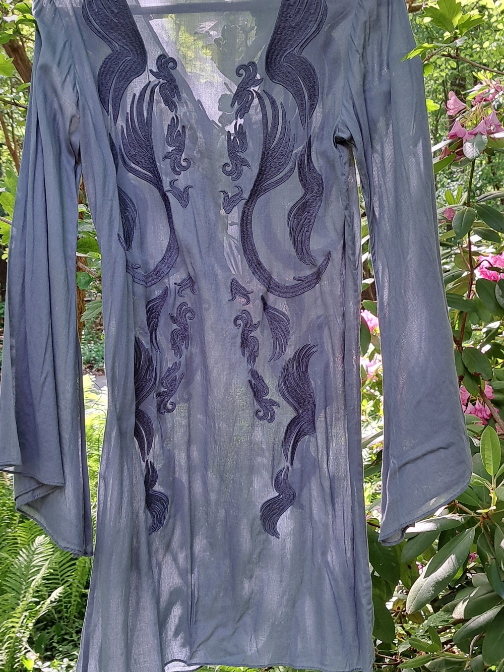 La Perla Sheer Embroidered Swim Coverup in Jade